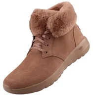 Kozaki damskie - Buty Zimowe Damskie Skechers On-The-Go Joy Cozy Charm Brązowe Zamsz 38,5 Eu - miniaturka - grafika 1