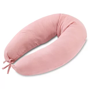 Poduszka do karmienia lub do spania na boku 190 x70 cm - Poduszka ciążowa wspierająca pozycjonująca muślin pudrowy róż - Poduszki do karmienia - miniaturka - grafika 1