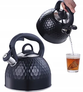 Czajnik Stal Nierdzewna 2,7L Indukcja Gaz Czarny - Czajniki na gaz - miniaturka - grafika 1