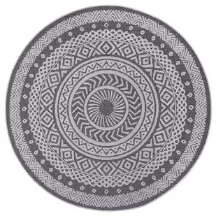 Szary dywan odpowiedni na zewnątrz Ragami Round, ø 120 cm - Dywany zewnętrzne - miniaturka - grafika 1