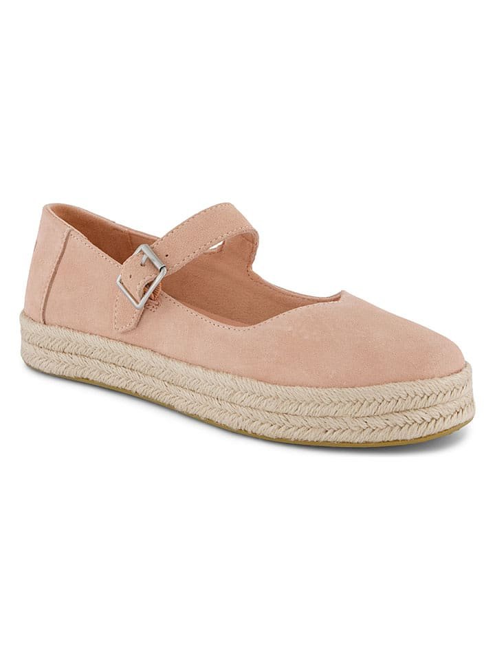 TOMS Skórzane espadryle w kolorze jasnoróżowym