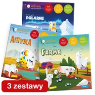 Zabawki kreatywne - Kartoniaki - Pakiet 3 zestawy: Kreatywne zestawy tekturowych zwierzątek do składania i malowania. Afryka, Polarne i Farma. - miniaturka - grafika 1