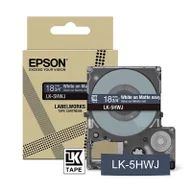 Taśmy do drukarek barwiące - Epson LK-5HWJ taśma matowa 18 mm, biały na granatowym, oryginalna - miniaturka - grafika 1
