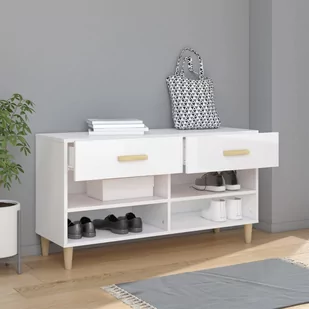Szafka na buty, wysoki połysk, biała, 102x35x55 cm - Szafki na buty - miniaturka - grafika 4