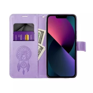 Etui z klapką zamykane Kabura MEZZO Book do iPhone 15 Pro łapacz snów fioletowy - Etui i futerały do telefonów - miniaturka - grafika 2