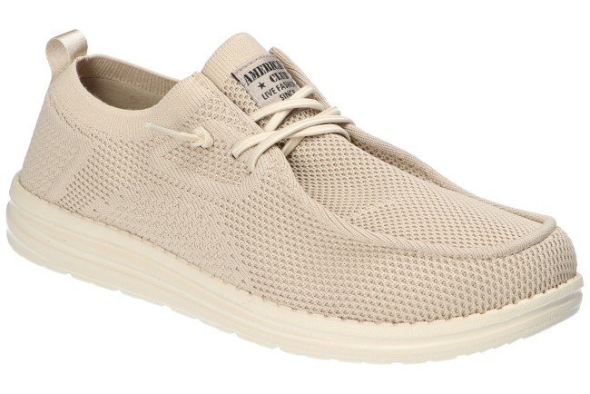 AMERICAN CLUB LE05 ORYGINALNE WSUWKI PRZEWIEWNE BUTY MĘSKIE WSUWANE BEIGE 44