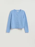 Swetry damskie - Reserved - Wełniany kardigan - jasnoniebieski - miniaturka - grafika 1