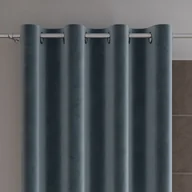 Zasłony - Gotowa zasłona z miękkiej welwetowej tkaniny Velvi, kolor szaroniebieski na przelotkach, rozmiar 140x250 cm - miniaturka - grafika 1