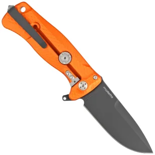 Nóż składany LionSteel SR22A Orange Aluminum, Black Sleipner by Molletta (SR22A OB) - Noże - miniaturka - grafika 3