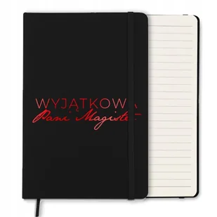 NOTES CZARNY Z GUMKĄ A5 LINIE NA PREZENT DLA PANI MAGISTER RED WIELE WZORÓW - Notesy i bloczki - miniaturka - grafika 1