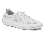 Półbuty damskie - Pólbuty damskie skórzane białe S.Barski LR61-7083 ażurowe wsuwane lekkie-41 - miniaturka - grafika 1