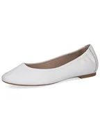 Baleriny - Caprice Skórzane baleriny w kolorze białym - miniaturka - grafika 1