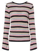 Swetry damskie - Aygill's Sweter damski Kobiety Bawełna beżowy|niebieski|wielokolorowy w paski, S - miniaturka - grafika 1