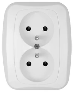 Abex Atut biały gniazdo podwójne z uziemieniem - Gniazdka elektryczne - miniaturka - grafika 1