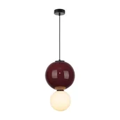 Lampy sufitowe - PIEVE PND-95221-1L-PRP lampa wisząca ceramiczna kula bordowy LED 25cm - miniaturka - grafika 1
