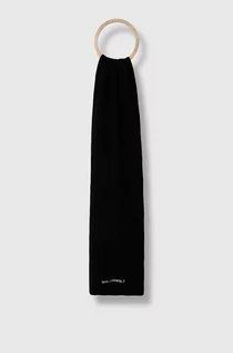 Apaszki i szaliki damskie - Karl Lagerfeld szalik z domieszką wełny kolor czarny melanżowy - grafika 1