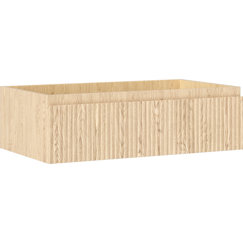 Mexen Rivel szafka łazienkowa podumywalkowa 80 cm, 1 szuflada, ryflowana , dąb - 91A20-08023-1-BF81