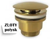 Baterie wannowe i prysznicowe - KOREK uniwersalny do umywalek klik ZŁOTY - miniaturka - grafika 1