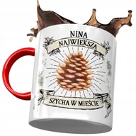 Kubki - Kubek Czerwony Dla Niny Żony Przyjaciółki Prezent z Nadrukiem ze Zdjęciem + Opakowanie na prezent (wzór 02) - miniaturka - grafika 1