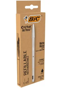 BIC Długopis Cristal Re'new Metal czarny 1+2szt - Długopisy - miniaturka - grafika 2