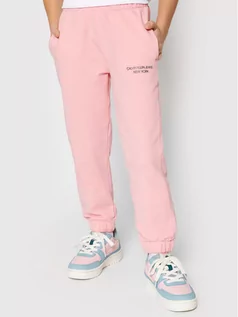 Spodnie i spodenki dla chłopców - Calvin Klein Jeans Spodnie dresowe Mini Monogram IG0IG01003 Różowy Regular Fit - grafika 1