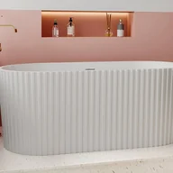 Wanny - VENTE-UNIQUE Wanna wolnostojąca żebrowana akrylowa - Biały z połyskiem - 220 l - 150 x 75 x 58 cm - ALIENA - miniaturka - grafika 1