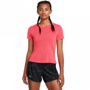 Damska koszulka do biegania Under Armour UA Launch Camo Shortsleeve - różowa - Koszulki i topy damskie - miniaturka - grafika 1