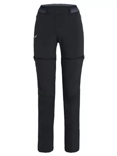 Spodnie sportowe damskie - Salewa Spodnie softshellowe Zipp-Off "Pedroc" w kolorze czarnym - grafika 1