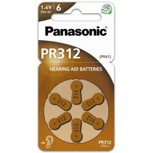 Panasonic Baterie do aparatów słuchowych 312 6 sztuk PR312 - Baterie i akcesoria - miniaturka - grafika 1
