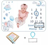 Koce i narzuty dla dzieci - Foto mata dla dziewczynki, miękki kocyk do zdjęć + dwie ramki EKO GIFT BOX - miniaturka - grafika 1