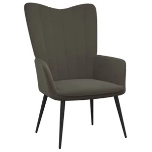 vidaXL Fotel, ciemnoszary, obity aksamitem - Fotele - miniaturka - grafika 1