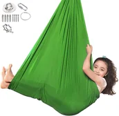 Place zabaw - HUŚTAWKA SENSORYCZNA TERAPEUTYCZNA DLA DZIECI HAMAK 280x150cm 100kg Zielona - miniaturka - grafika 1