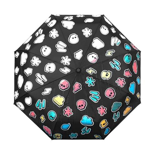 Suck UK | Parasol zmieniający kolor | wzór pogodowy tęczowy parasol dziecięcy parasol dziewczęcy parasol | kompaktowy parasol wiatroszczelny mocny i składany parasol | fajny parasol dziecięcy |