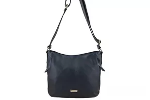 Praktyczna torebka skórzana z kieszeniami - Granatowa - Torebki damskie Praktyczna torebka skórzana z kieszeniami - Granatowa - Torebki damskie - miniaturka - grafika 1