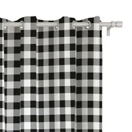 Zasłony - Zasłona CLASSIC wzór CL09 | czarno-biała krata 150 x 230 cm tkanina zaciemniająca - miniaturka - grafika 1