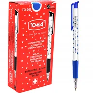 Długopisy - DŁUGOPIS AUTOMATYCZNY NIEBIESKI Toma W gwiazdki 20 sztuk Cienka linia 3 mm - miniaturka - grafika 1