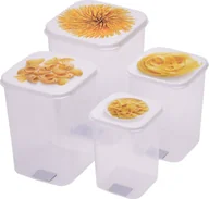 Pojemniki kuchenne - Zestaw 4 Szt. Pojemnik Na Płatki Kaszę Makaron Mąkę Cukier Do Przechowywania Żywności - miniaturka - grafika 1