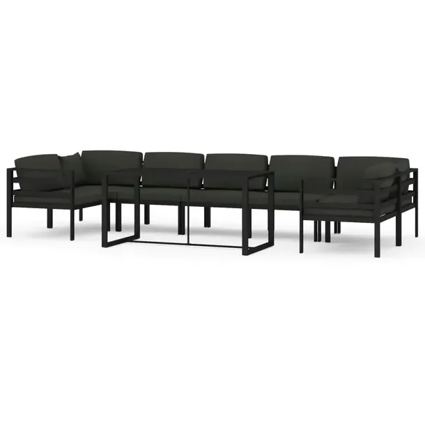Aluminiowy zestaw wypoczynkowy do ogrodu antracytowy, modułowy, 120x60x66