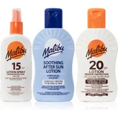 Kosmetyki po opalaniu - MALIBU Lotion SPF20 zestaw 100 ml Mleczko do opalania SPF20 100 ml + Mleczko do opalania SPF15 100 ml + Mleczko po opalaniu 100 ml unisex - miniaturka - grafika 1