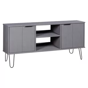 vidaXL Szafka pod TV New York Range, szara, lite drewno sosnowe - Szafki RTV - miniaturka - grafika 1