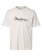 Koszulki męskie - Pepe Jeans Koszulka męska - Camille Mężczyźni Dżersej szary marmurkowy, S - miniaturka - grafika 1