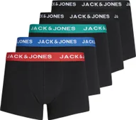 Majtki męskie - JACK&JONES bokserki męskie, 5-pak - JACHUEY TRUNKS, bawełna stretch czerwony/niebieski/petrol/czarny XL - miniaturka - grafika 1