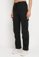 Spodnie damskie - Czarne Bawełniane Spodnie z Gumką w Pasie i Naszytymi Kieszeniami Selpa - miniaturka - grafika 1