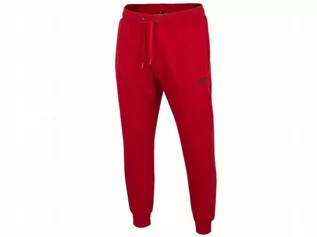 Spodnie męskie - Spodnie męskie 4F czerwony - grafika 1