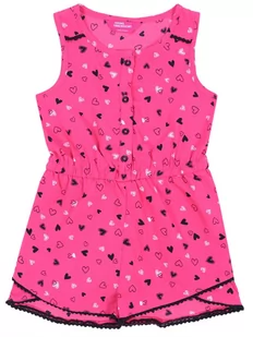 Różowy kombinezon w serduszka 3-4 lat 104 cm - Kombinezony dla dzieci - miniaturka - grafika 1