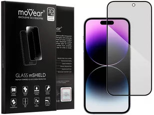 moVear 3D Pro Privacy - Prywatyzujące Szkło Hartowane Do Apple Iphone 14 Pro Max (6.7") Na Cały Ekran | Antyspy, Fullglue, 9H - Szkła hartowane na telefon - miniaturka - grafika 1