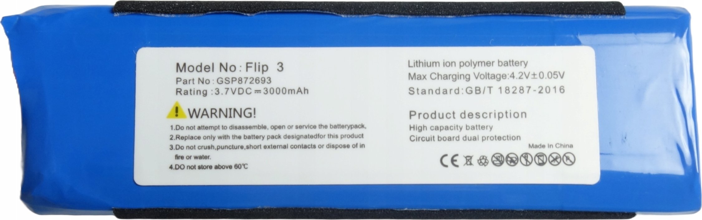 Bateria Akumulator do Głośnika JBL FLIP 3 GSP872693 3000mAh 3,7V