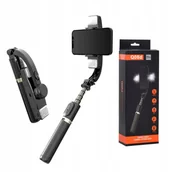 Selfie stick - Techsuit - Selfie Stick (Q08D) - statyw stabilizujący z lampą, 360 stopni - miniaturka - grafika 1