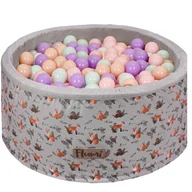 Zabawki do kąpieli - Suchy basen 90x40 cm liski+ 200 piłek fiolet - mięta - brzoskwinia - miniaturka - grafika 1