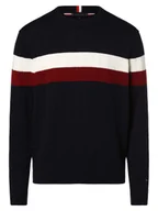 Swetry męskie - Tommy Hilfiger Sweter męski Mężczyźni Bawełna niebieski w paski, XXL - miniaturka - grafika 1